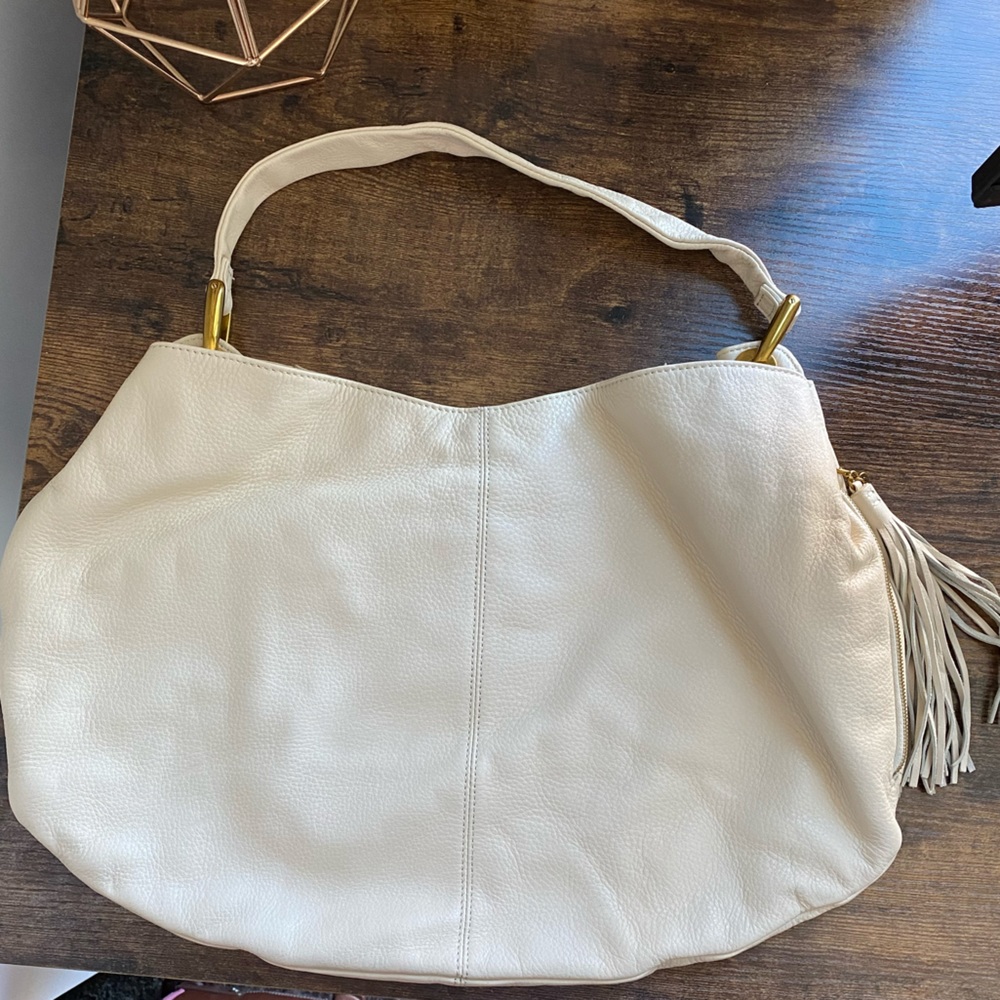 NEW! HOBO | Cream/Birch Axis Leather Shoulder Bag